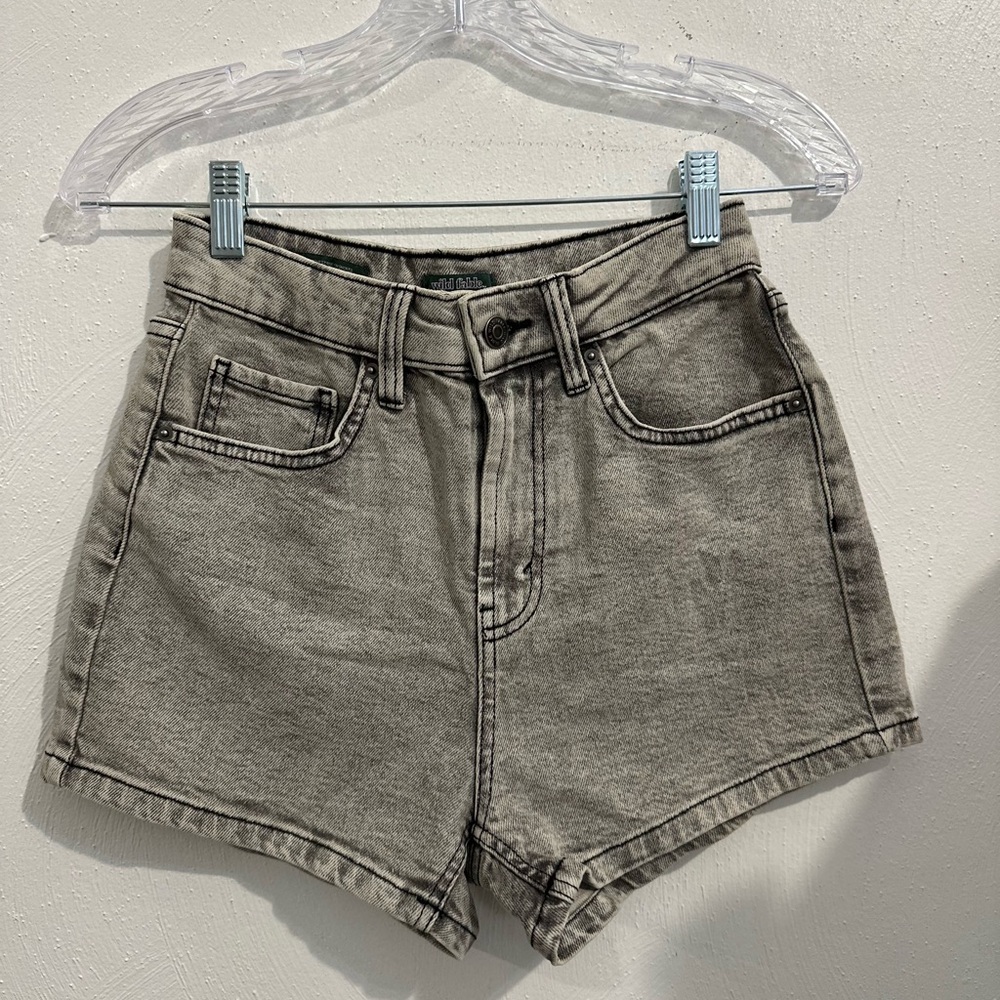Women's Gray Denim Shorts